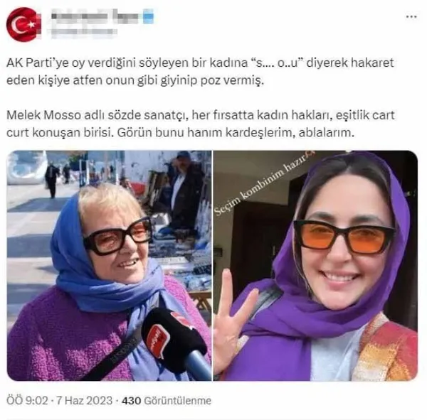 Millete hakaret etti kendisine gelince tahammül edemedi! Savcılıktan Melek Mosso’ya ders! | Bir tepki de hemşerilerinden: Haddini bil