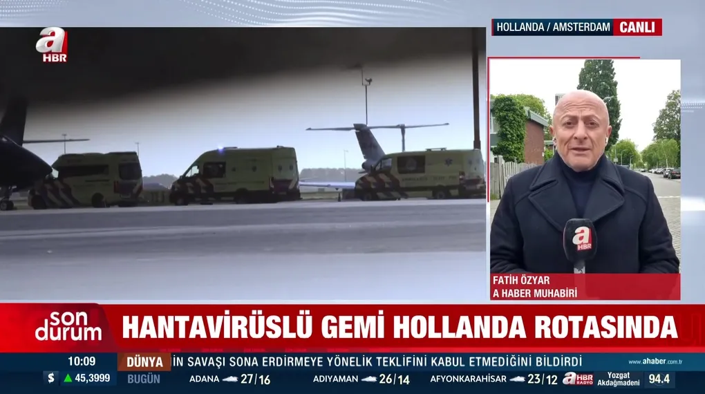 Hantavirüslü gemi Hollanda rotasında