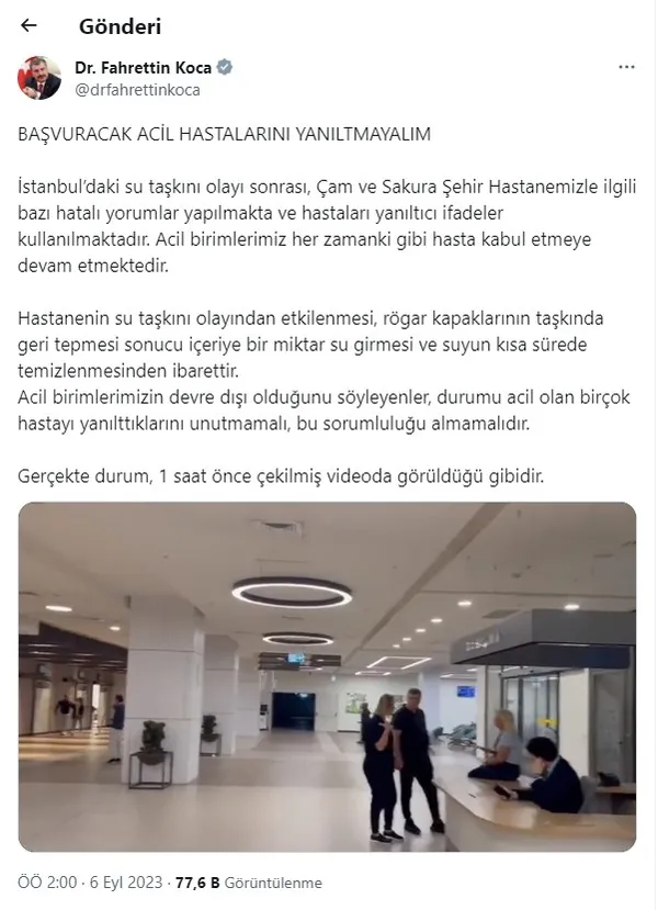 Sosyal medya "farelerinden" Çam ve Sakura Şehir Hastanesi hakkında kara propaganda! Bakan Koca son durumu paylaştı - 1