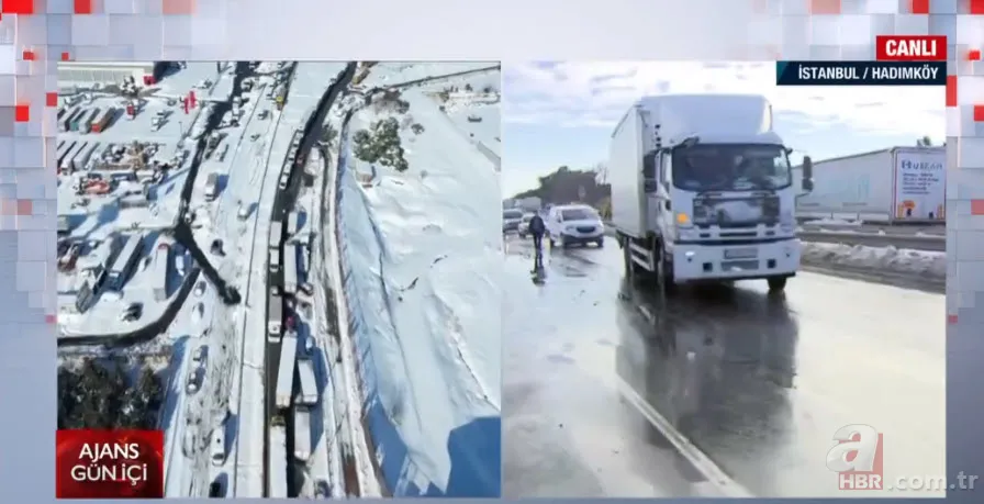 İstanbul'da sürücülerin kar çilesi sürüyor: Hadımköy'deki trafik yoğunluğu havadan görüntülendi! Kilometrelerce araç kuyruğu oluştu 14