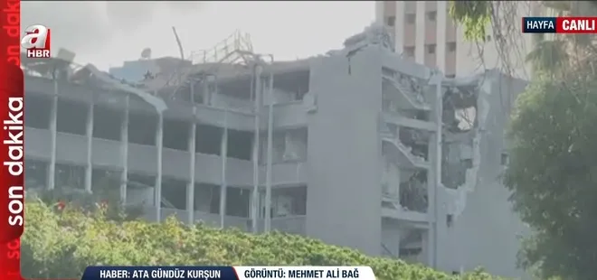 İsrail’in gizlemek istediği görüntüler A Haber’de! İran’ın füzeleri Hayfa’yı delik deşik etti