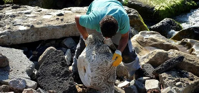 Zonguldak’ta deniz kenarında tarihi eser bulundu! Kepçeyle çıkarıldı