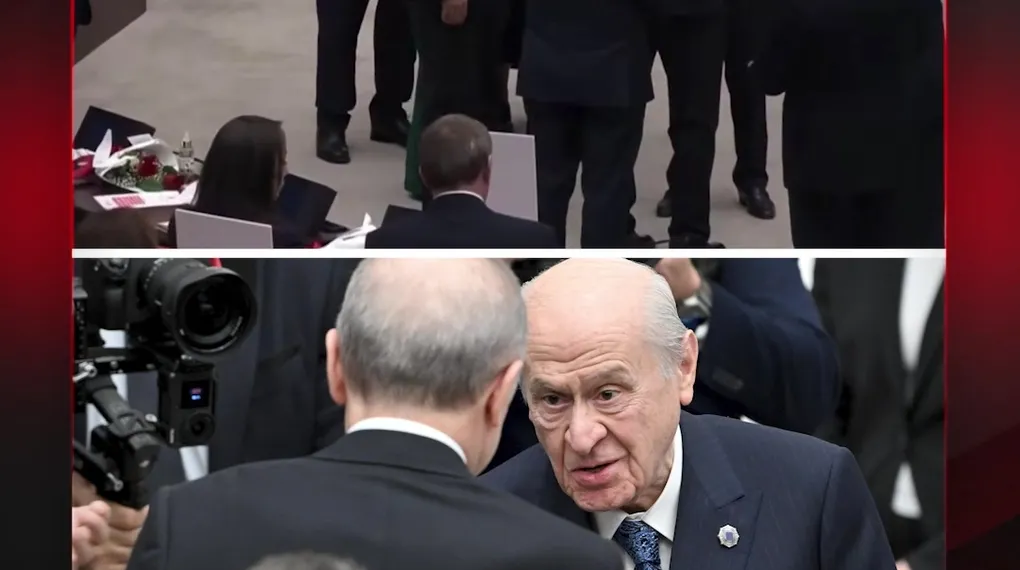 BAHÇELİ'DEN ERDOĞAN'A KIRMIZI BEYAZ GÜL