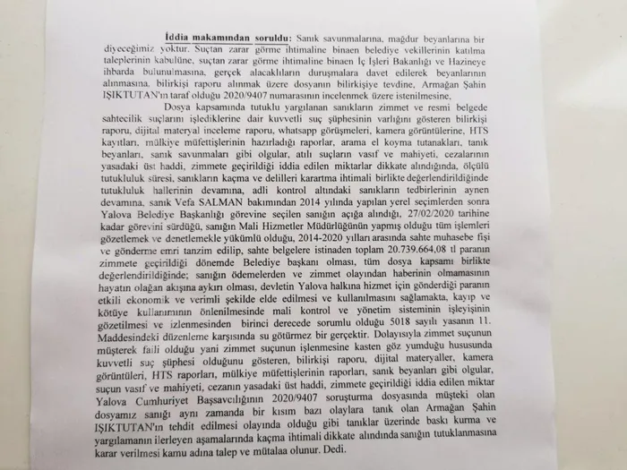 CHP’li Yalova Belediyesi’ndeki yolsuzluk soruşturmasında flaş gelişme! Vefa Salman’ın tutuklanması istendi