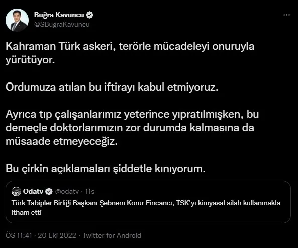 İYİ Partililer TSK’yı suçlayan TTB Başkanı Fincancı’yı gece yarısı kınayabildi