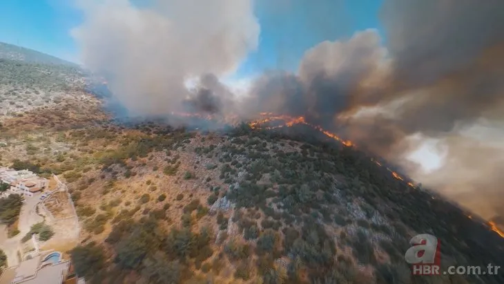 Muğla’da haftalarca süren orman yangınları yarış dronu ile görüntülendi