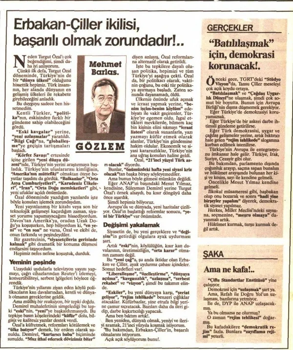 Vesayet odaklarına ve milli irade düşmanlarına karşı hep dik durdu! İşte Mehmet Barlas'ın o dönemlere ışık tutan yazıları - 1