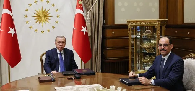 Başkan Erdoğan Millî İstihbarat Teşkilâtı Başkanı İbrahim Kalın’ı Külliye’de kabul etti