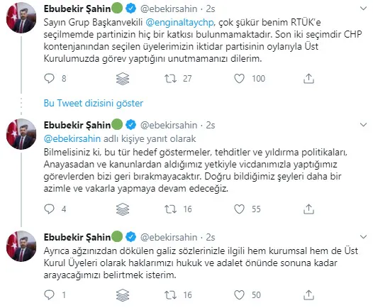 RTÜK Başkanı Şahin'den CHP’li Engin Altay'a sert tepki: Bu tür hedef göstermeler ve tehditler... - 1