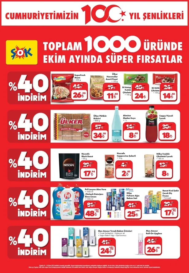 ŞOK 10 Ekim aktüel ürünler kataloğu! ŞOK bu hafta Cumhuriyet’in 100. Yılına özel 1.000 üründe yüzde 50’ye varan indirim yaptığını açıkladı - 2