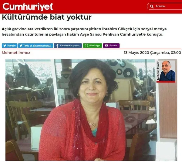 Siyasetçi gibi hâkim: Ayşe Sarısu Pehlivan! DHKP-C’li İbrahim Gökçek için ağıt yakmıştı