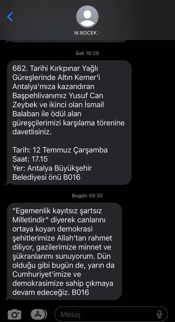 CHP’li İBB Başkanı Ekrem İmamoğlu’ndan tepki çeken SMS! Ne 15 Temmuz dedi ne de FETÖ