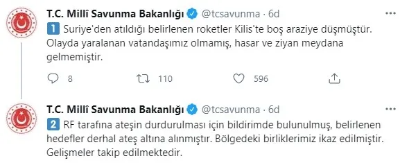 Suriye'den atılan roketler Kilis'e düştü - 2
