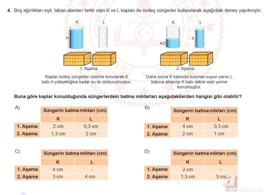 Mart ayı LGS örnek sorular listesi yayımlandı! MEB 2021 LGS sayısal - sözel örnek sorular ve cevap anahtarı 16