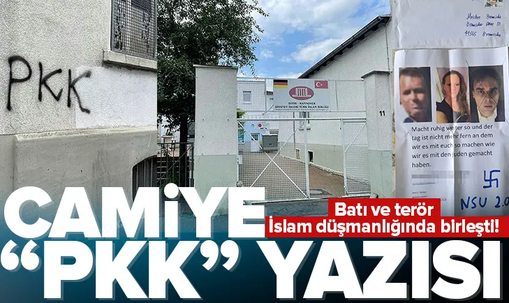 Cami duvarına PKK yandaşlarınca yazı yazıldı