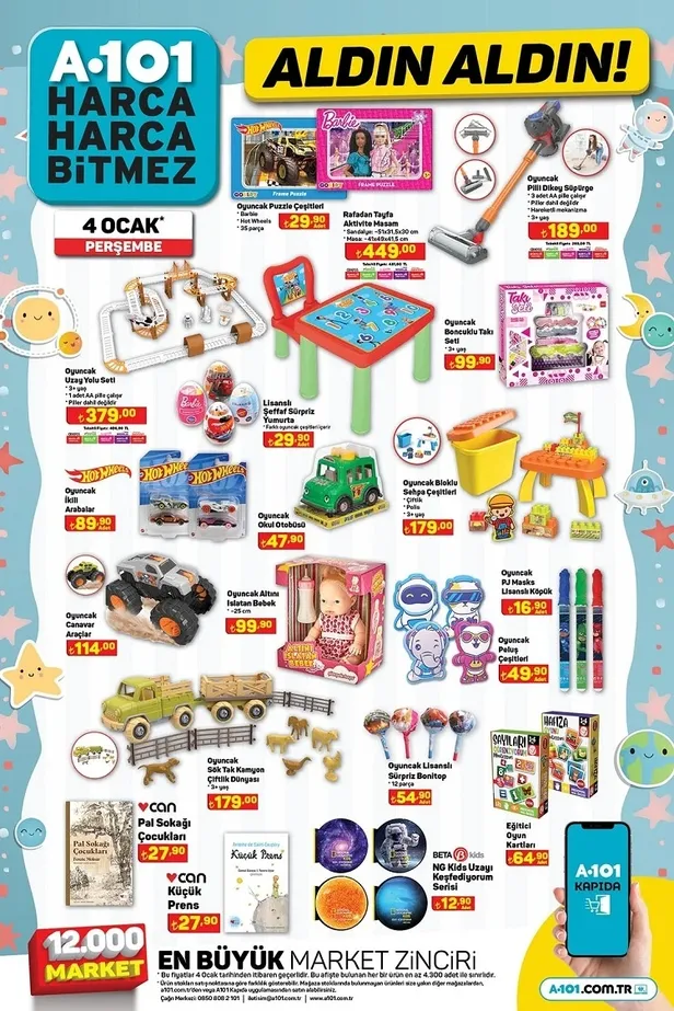 4 Ocak 2024 A101 aktüel ürünler kataloğu yayınladı! A101 Asgari ücret zammı sonrası ilk indirim afişi…