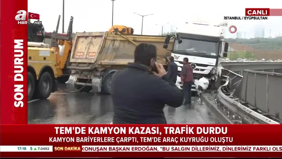 TEM’de feci kaza: Trafik kilitlendi! | Video