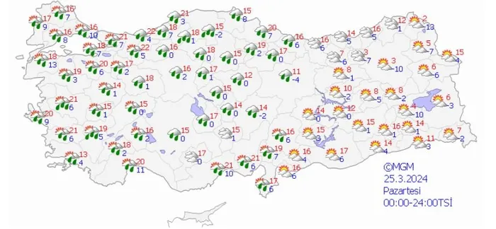 HAVA DURUMU | Bir tarafta kuvvetli kar ve diğer tarafta sağanak! Meteoroloji il il uyardı | 23-27 Mart 2024 - 13