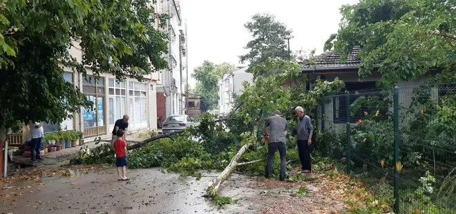 Bursa’yı sağanak ve fırtına vurdu! Ağaçlar devrildi cadde ve sokaklar suyla doldu