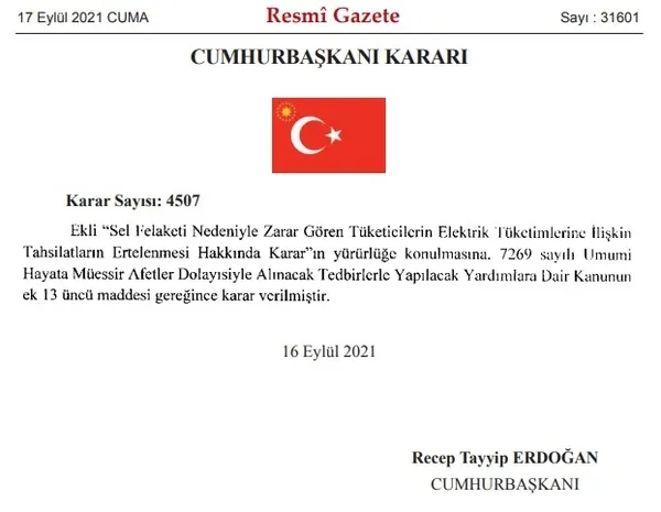 Son dakika: Batı Karadeniz'deki sel felaketi için fatura ertelemesi kararı Resmi Gazete'de - 1
