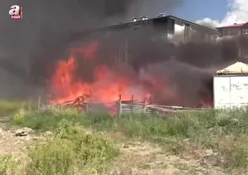 Erzurum’da korkutan inşaat yangını