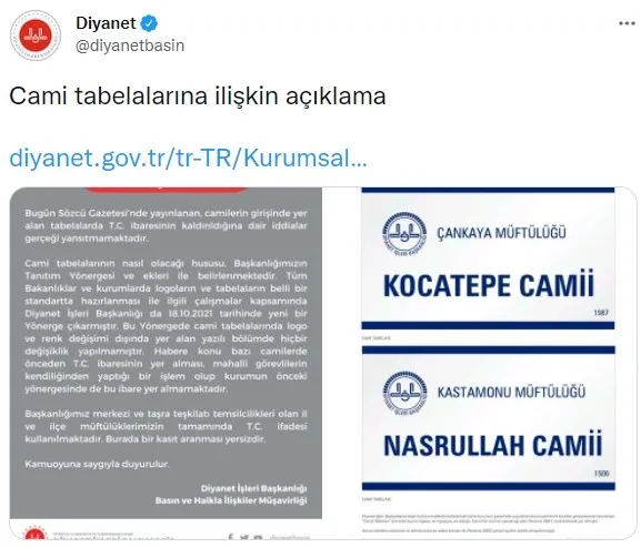 Son dakika: Diyanet İşleri Başkanlığından "T.C." iddialarına flaş yanıt - 1