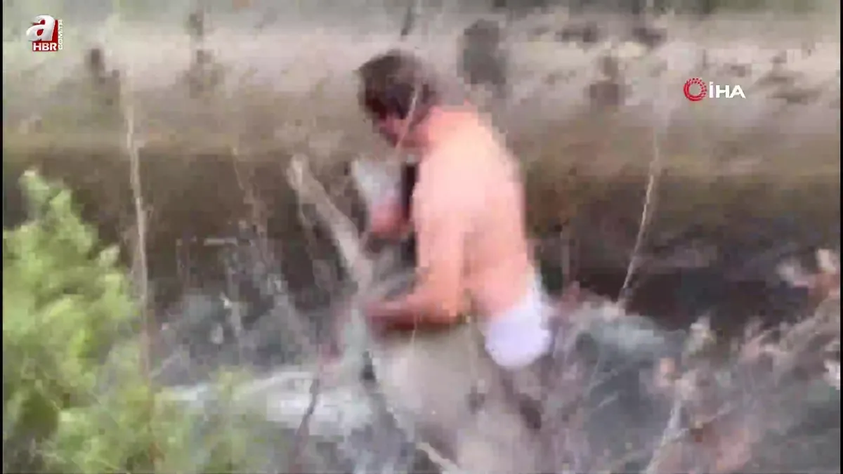 Su kanalına düşen karaca böyle kurtarıldı