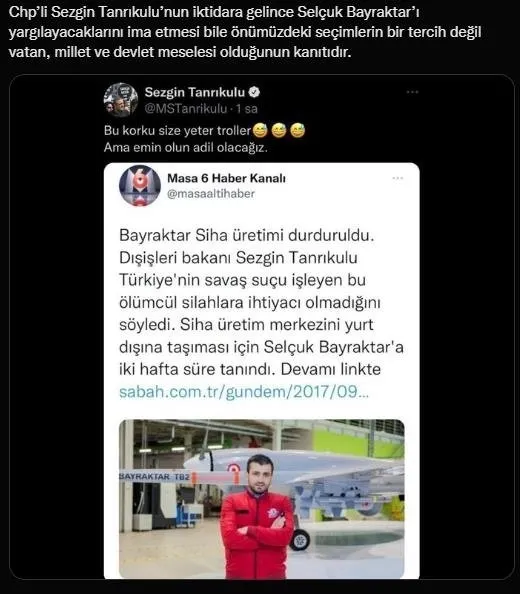 CHP’li Sezgin Tanrıkulu’dan skandal Bayraktar SİHA paylaşımı: Dışişleri Bakanı olunca bunu yapacakmış! Tepki yağıyor: Kimin adına konuşuyor CHP mi CIA?