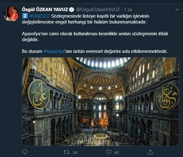 Kültür ve Turizm Bakan Yardımcısı Yavuz’dan UNESCO'ya madde madde Ayasofya cevabı - 2