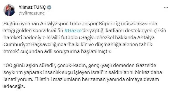 İşgalci İsrail’in propagandasını yapan Antalyasporlu Sagiv Jehezkel provokasyona böyle hazırlanmış! Ülkesine postalandı