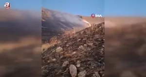 Oltu’da korkutan örtü yangını