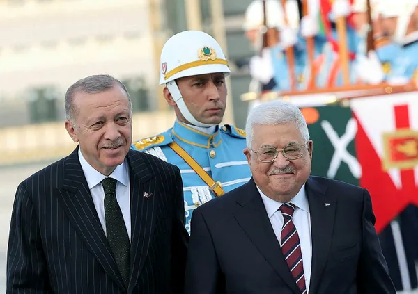 Filistin Devlet Başkanı Abbas Ankara’da! Başkan Erdoğan resmi törenle karşıladı