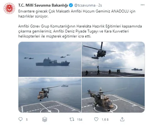 MSB paylaştı: Türkiye’nin İlk Amfibi Hücum Gemisi 'Anadolu'da nefes kesen eğitim - 1