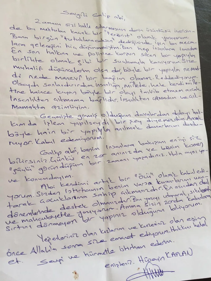 FETÖ savcısı Hüseyin Kaplan'dan "pişmanlık" mektubu - 1