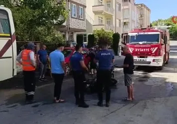 Seyir halindeyken motosiklet yandı