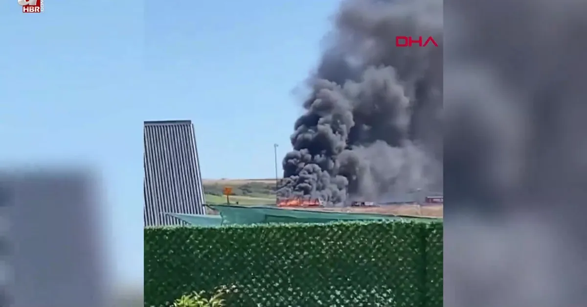 Çatalca'da TIR alev alev yandı