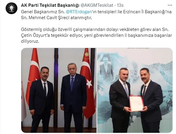 AK Parti'de 7 il başkanlığına atama - 2