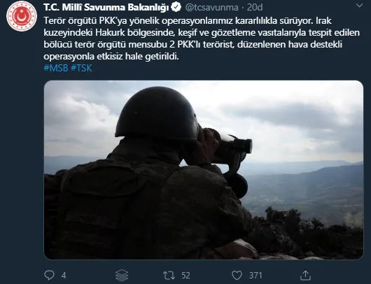 Son dakika: MSB duyurdu: Hakurk bölgesinde 2 terörist etkisiz hale getirildi - 1
