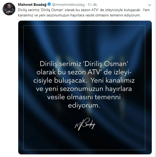 Diriliş Osman dizisinin yayınlanacağı kanal belli oldu - 1