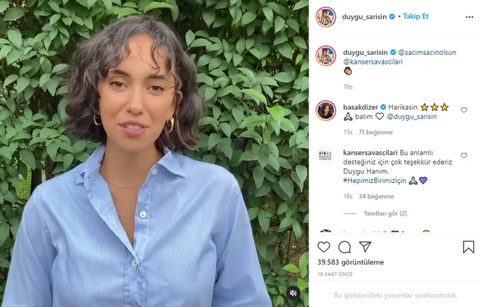 Duygu Sarışın’dan kanser hastaları için anlamlı bağış! Saçlarını…