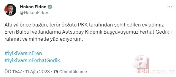 Şehit Eren Bülbül ve Başçavuş Ferhat Gedik'in vefatının üzerinden 6 yıl geçti | Başkan Erdoğan şehitlerimizi andı 21