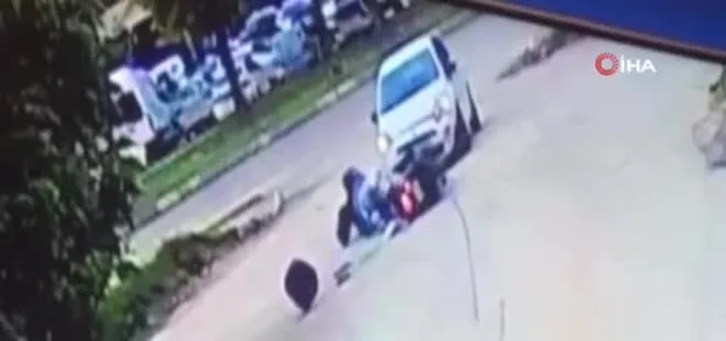 2 kişinin yaralandığı kaza kamerada