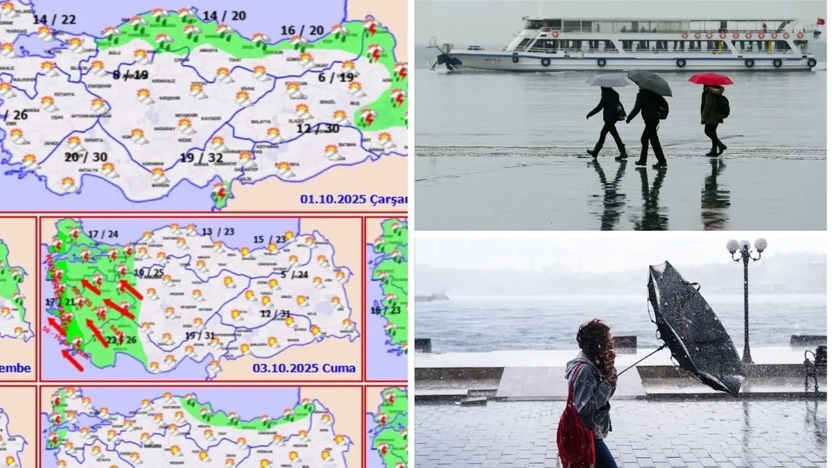 Ekime fırtına gibi giriş: Balkanlardan soğuk, Akdeniz’den yağmur geliyor! Hangi illerde sağanak bekleniyor? 1 Ekim hava durumu