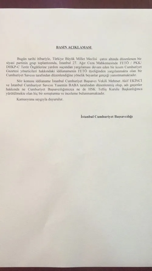 İstanbul Cumhuriyet Başsavcılığı'ndan Kılıçdaroğlu'na yalanlama - 1