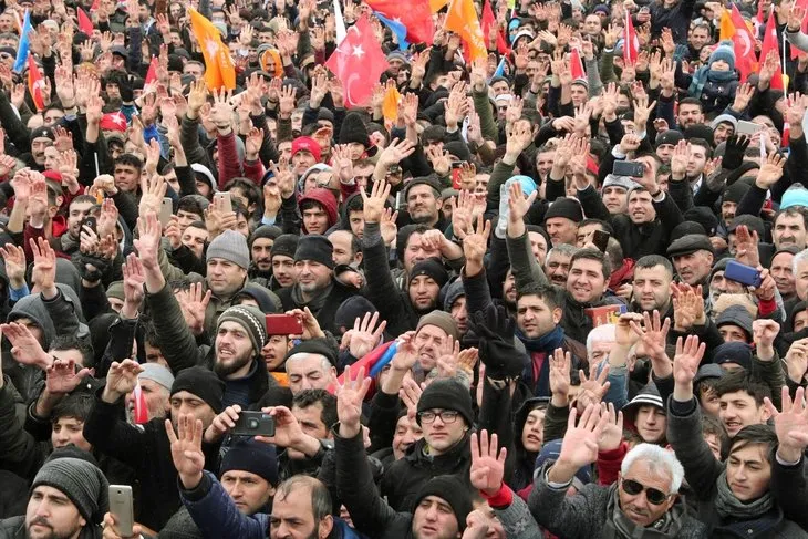 Başkan Erdoğan'a Erzurum'da sıcak karşılama
