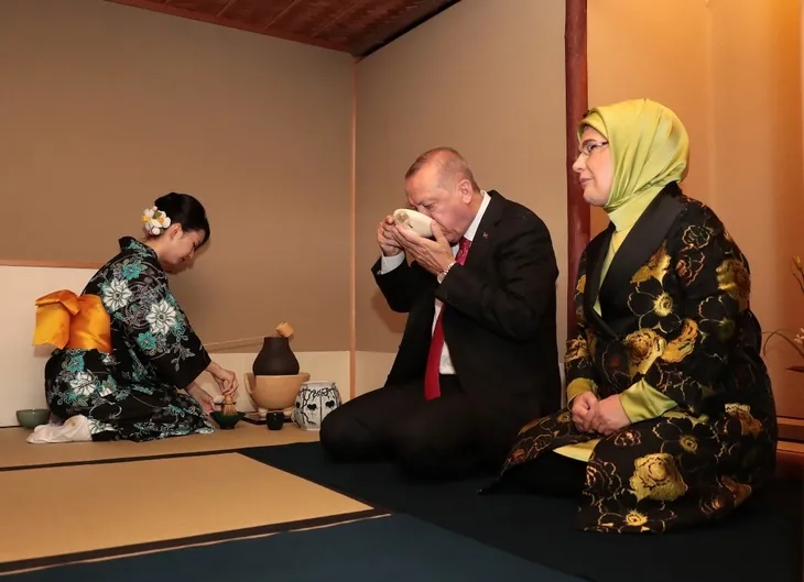 Başkan Erdoğan Japonya'da çay seremonisine katıldı