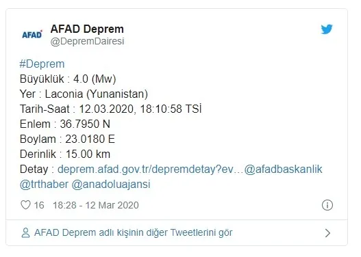 Son dakika haberi: Yunanistan’da korkutan deprem! 2020 son depremler...