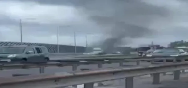 TEM'de tır yangını! Bölgede trafik kilitlendi
