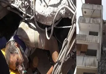 Üzerine beton parçası düşen bekçi yaralandı