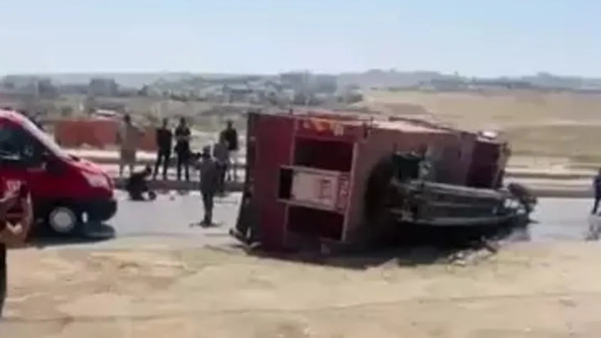 Şırnak’ta devrilen itfaiye aracındaki 5 kişi hafif yaralandı